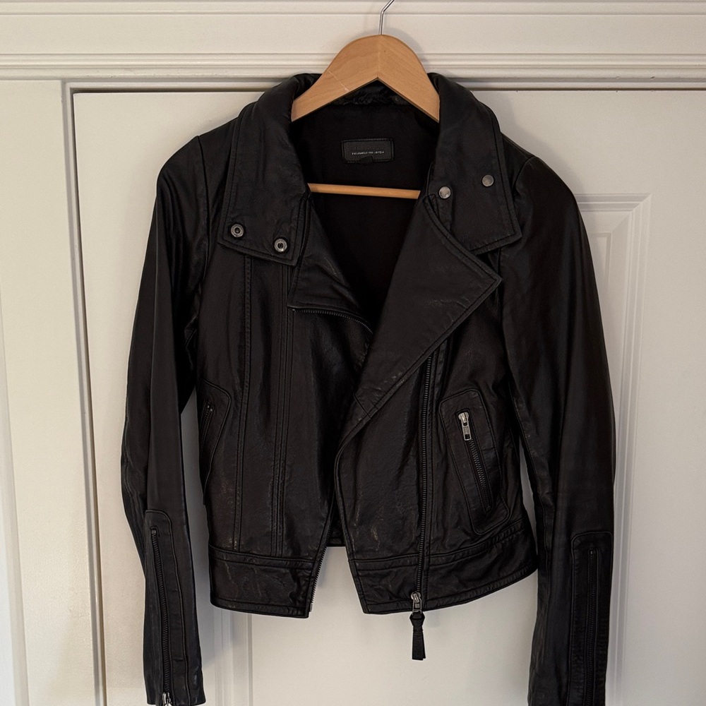 Mackage Black Leather Moto Jacket XS